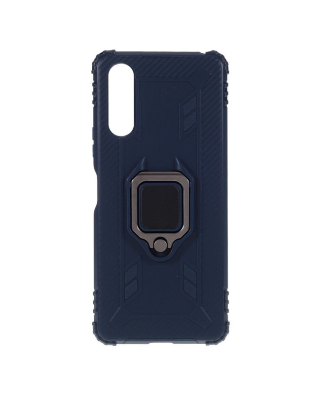 Coque Sony Xperia 10 II Aspect Carbone avec Anneau Support