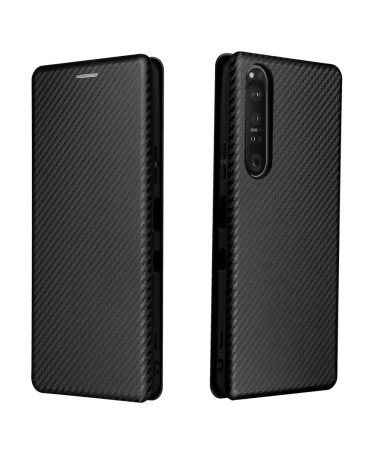 Housse Sony Xperia 1 III Simili Cuir Style Fibre de Carbone