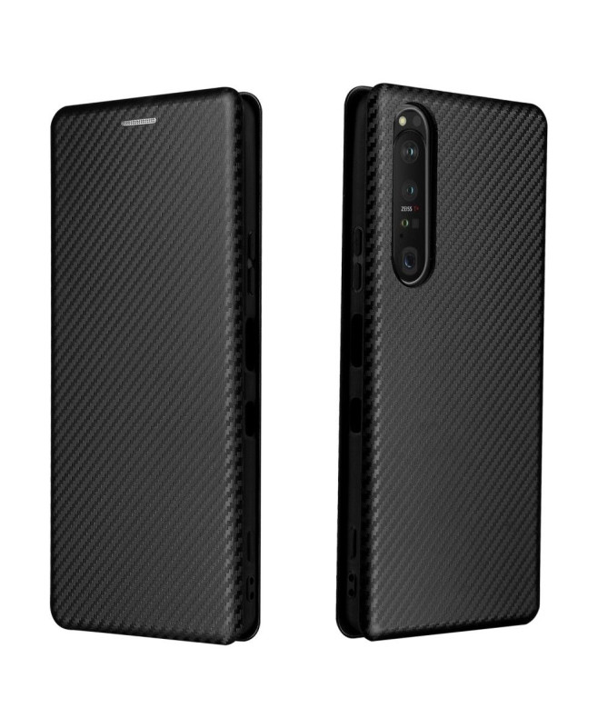 Housse Sony Xperia 1 III Simili Cuir Style Fibre de Carbone