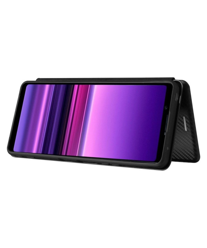 Housse Sony Xperia 1 III Simili Cuir Style Fibre de Carbone