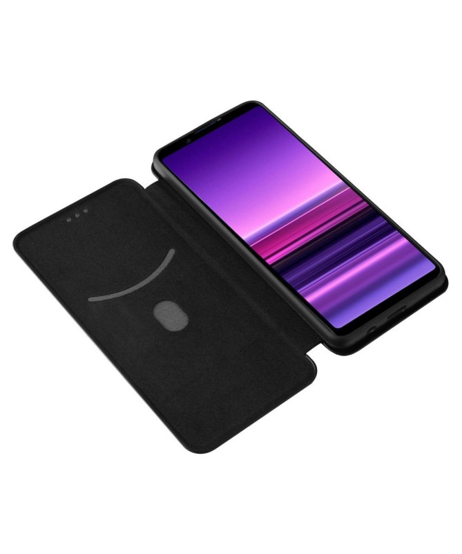 Housse Sony Xperia 1 III Simili Cuir Style Fibre de Carbone