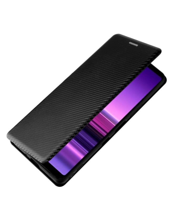 Housse Sony Xperia 1 III Simili Cuir Style Fibre de Carbone