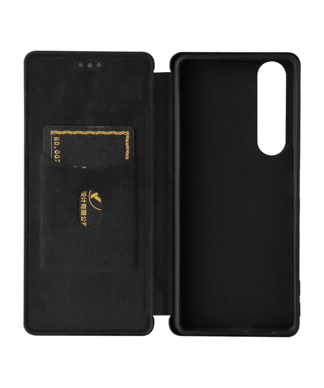 Housse Sony Xperia 1 III Simili Cuir Style Fibre de Carbone