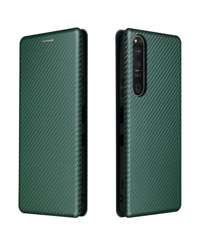 Housse Sony Xperia 1 III Simili Cuir Style Fibre de Carbone