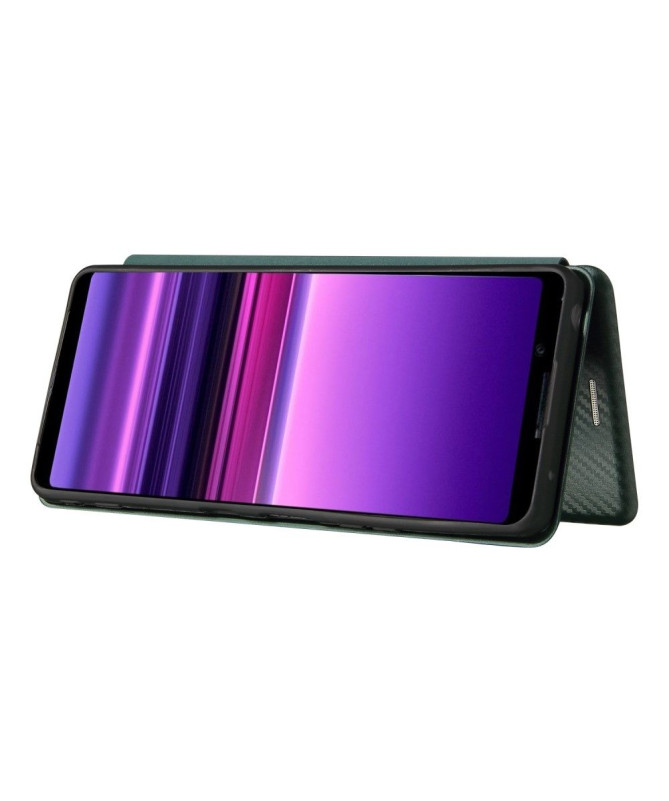 Housse Sony Xperia 1 III Simili Cuir Style Fibre de Carbone