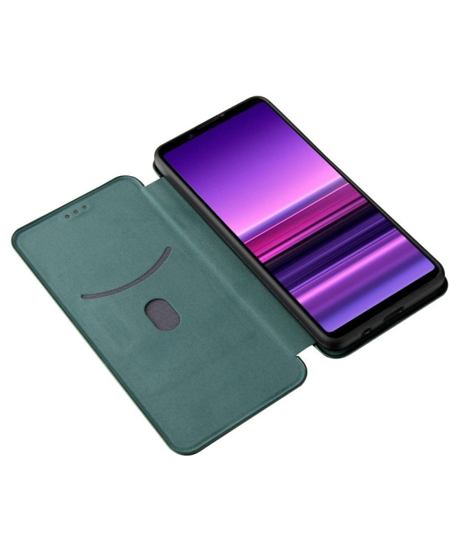 Housse Sony Xperia 1 III Simili Cuir Style Fibre de Carbone