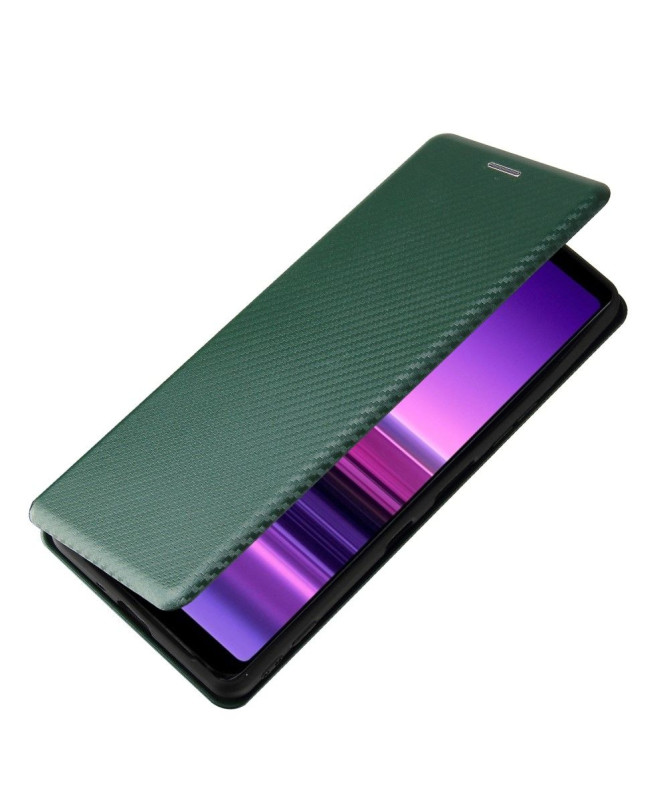 Housse Sony Xperia 1 III Simili Cuir Style Fibre de Carbone