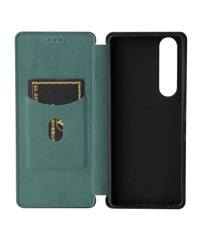 Housse Sony Xperia 1 III Simili Cuir Style Fibre de Carbone