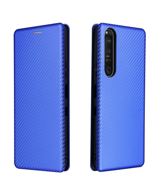 Housse Sony Xperia 1 III Simili Cuir Style Fibre de Carbone