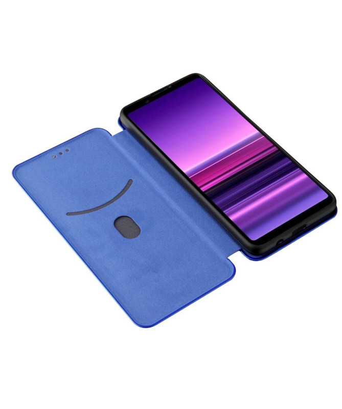 Housse Sony Xperia 1 III Simili Cuir Style Fibre de Carbone