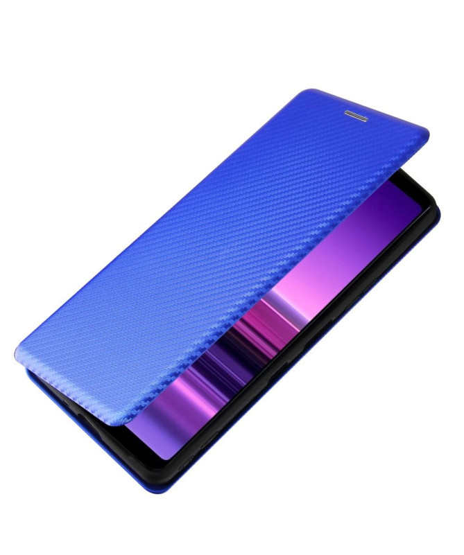 Housse Sony Xperia 1 III Simili Cuir Style Fibre de Carbone
