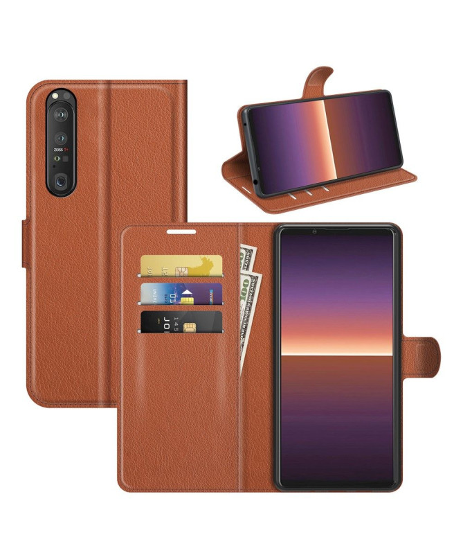 Housse Sony Xperia 1 III portefeuille style cuir