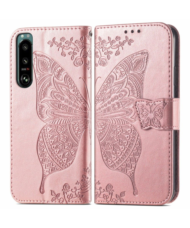 Housse Sony Xperia 5 III Papillon Relief