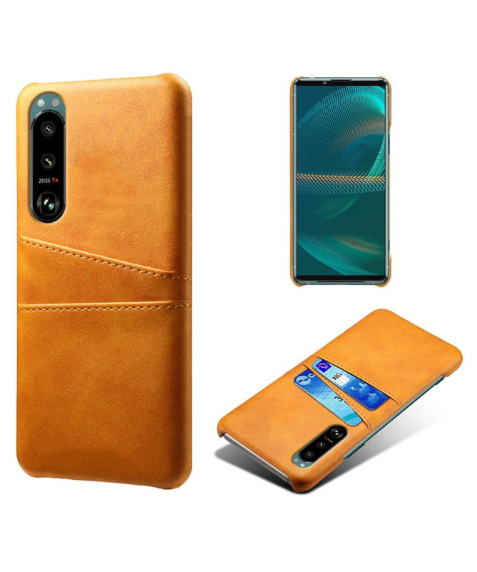 Coque Sony Xperia 5 III Mélodie effet cuir porte cartes
