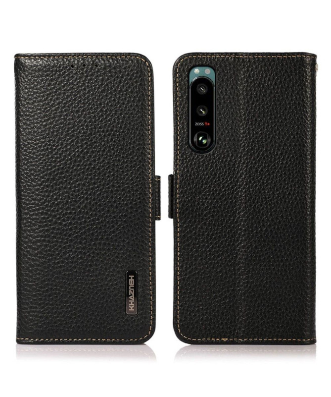 Housse Sony Xperia 5 III Cuir Grainé KHAZNEH