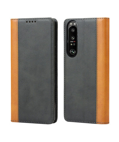 Housse Sony Xperia 1 III LISA simili cuir bicolore