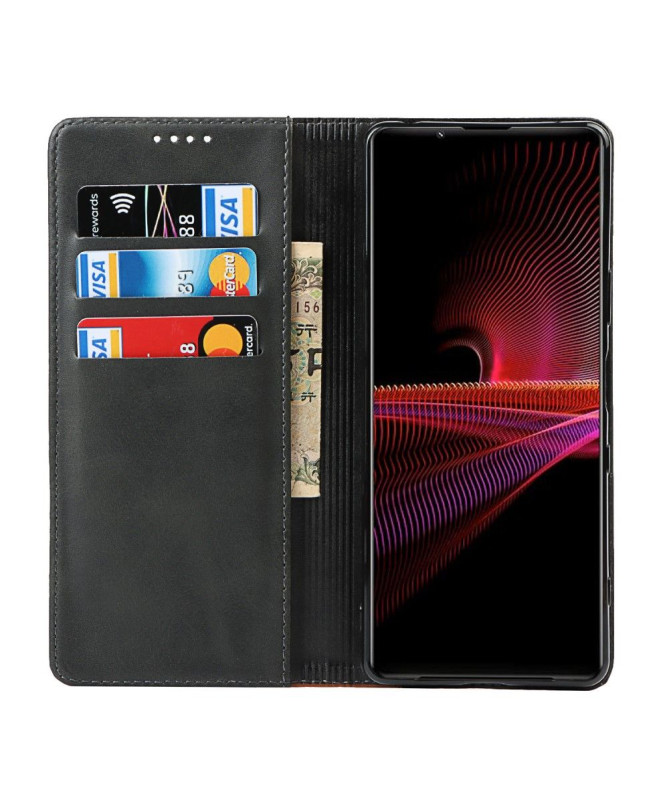 Housse Sony Xperia 1 III LISA simili cuir bicolore