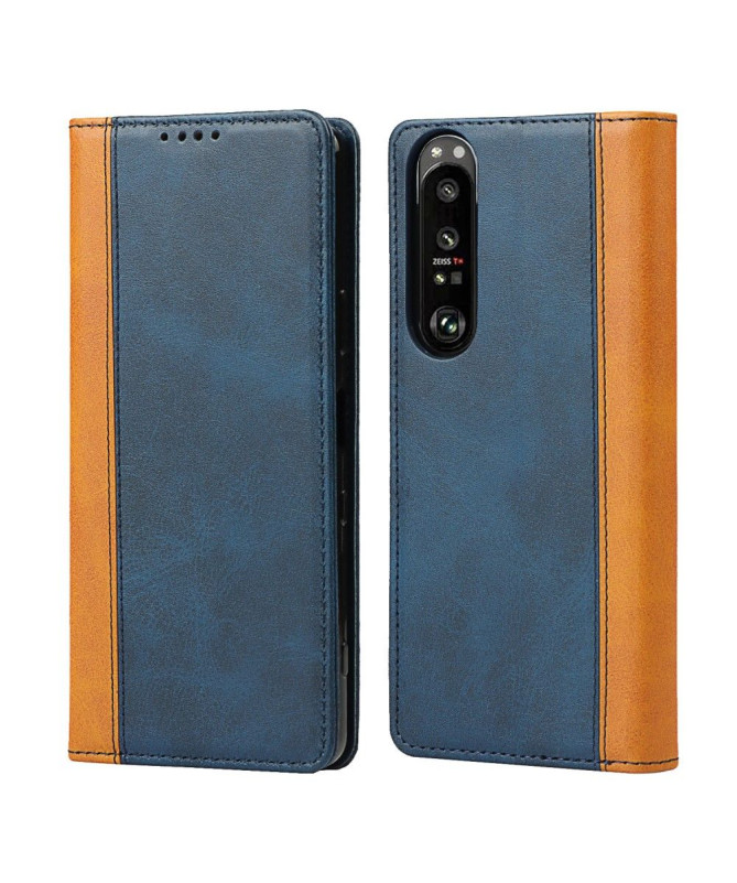 Housse Sony Xperia 1 III LISA simili cuir bicolore