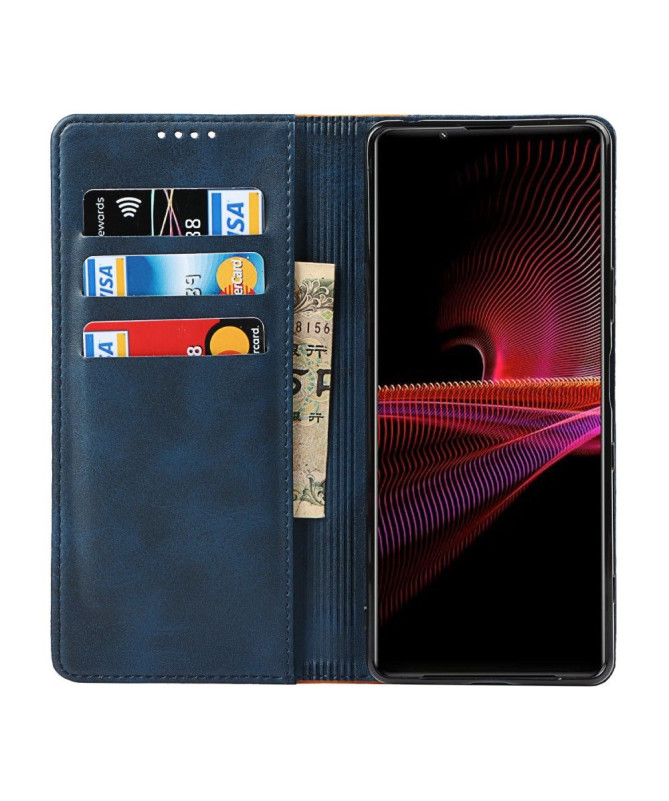 Housse Sony Xperia 1 III LISA simili cuir bicolore