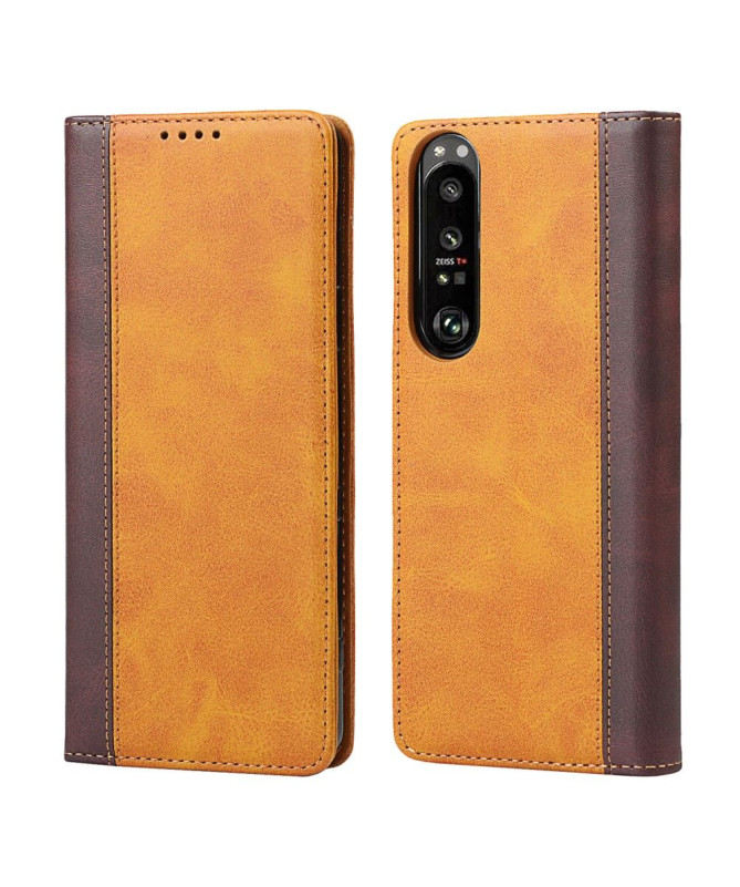 Housse Sony Xperia 1 III LISA simili cuir bicolore