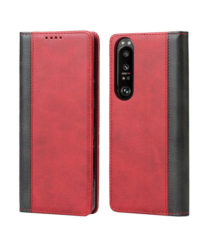 Housse Sony Xperia 1 III LISA simili cuir bicolore