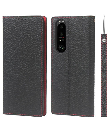 Housse Sony Xperia 1 III cuir grainé avec lanière