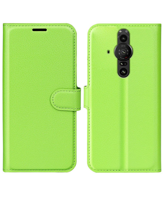 Housse portefeuille style cuir pour Sony Xperia Pro-I