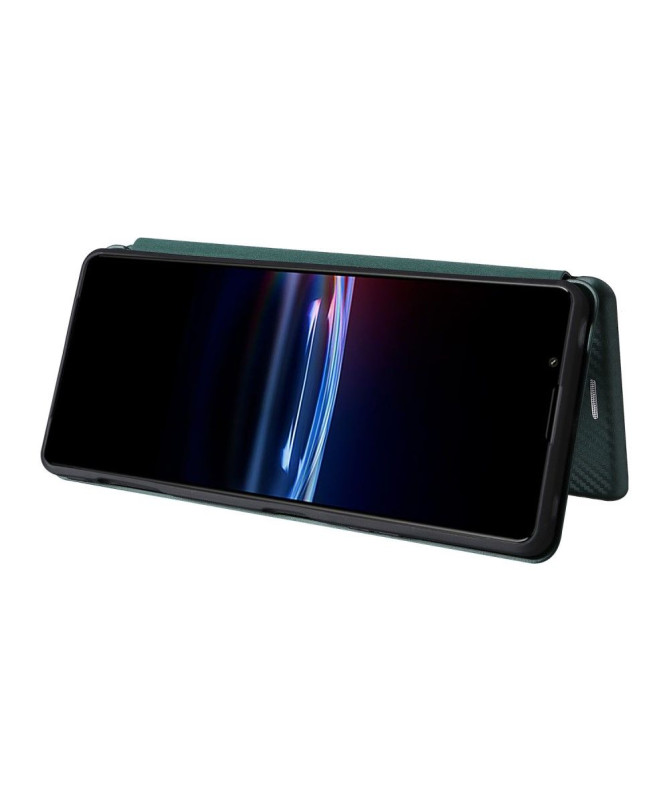 Housse Sony Xperia Pro-I simili cuir fibre de carbone