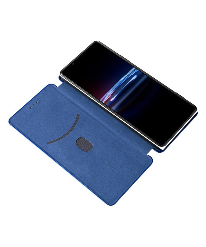 Housse Sony Xperia Pro-I simili cuir fibre de carbone