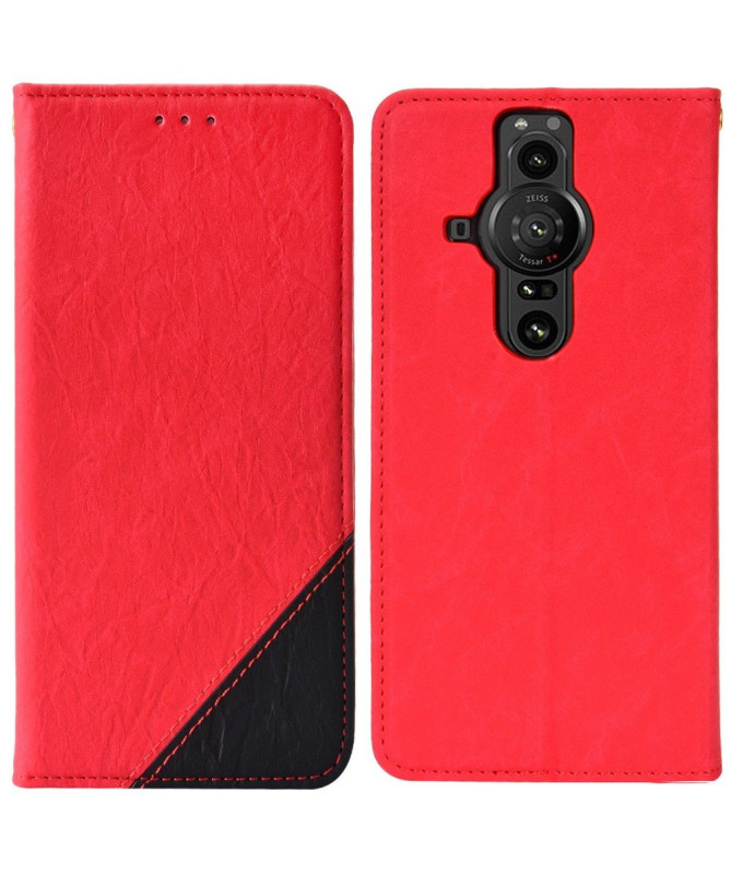 Housse Sony Xperia Pro-I flip cover simili cuir rétro