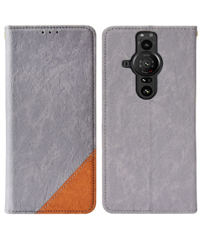 Housse Sony Xperia Pro-I flip cover simili cuir rétro