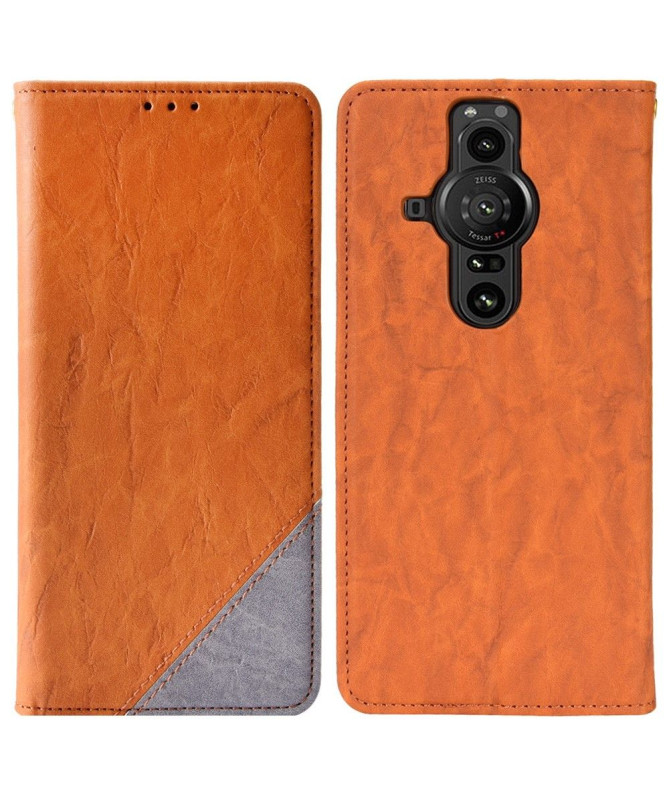 Housse Sony Xperia Pro-I flip cover simili cuir rétro