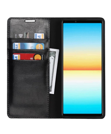 Housse Sony Xperia 1 IV Cuir Porte Cartes Fonction Support