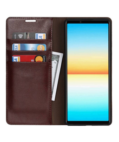 Housse Sony Xperia 1 IV Cuir Porte Cartes Fonction Support