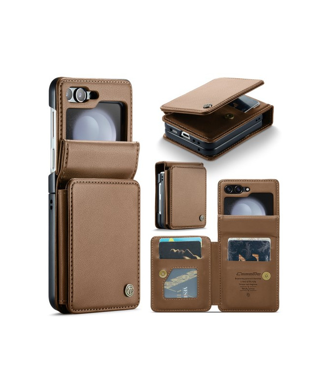 Étui Samsung Galaxy Z Flip 6 Porte-Cartes avec Blocage RFID C22 - Marron