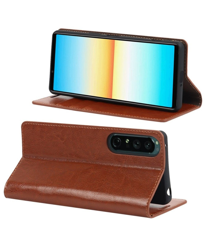 Housse Sony Xperia 1 IV Cuir Porte Cartes Fonction Support