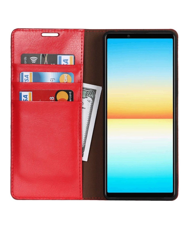 Housse Sony Xperia 1 IV Cuir Porte Cartes Fonction Support