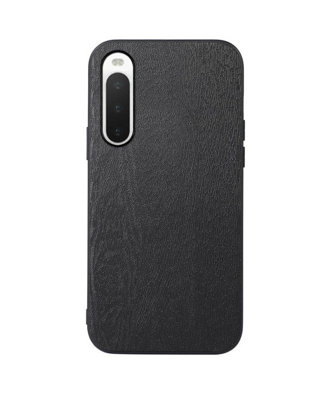 Coque Sony Xperia 10 IV effet cuir style bois