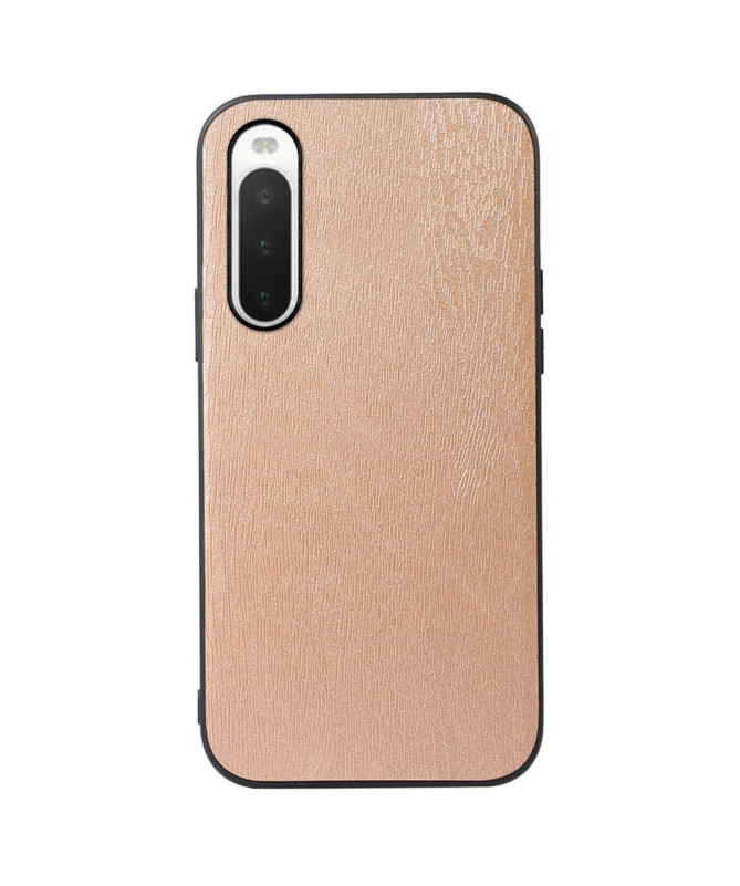 Coque Sony Xperia 10 IV effet cuir style bois