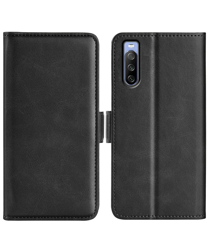 Étui Sony Xperia 10 IV portefeuille revêtement simili cuir mat