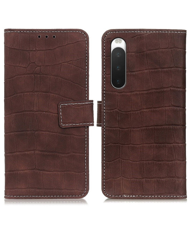 Housse Sony Xperia 10 IV Aspect Croco coutures