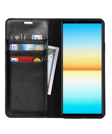 Housse Sony Xperia 10 IV Cuir Porte Cartes Fonction Support