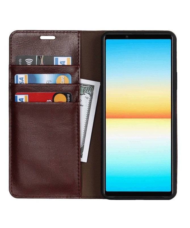 Housse Sony Xperia 10 IV Cuir Porte Cartes Fonction Support