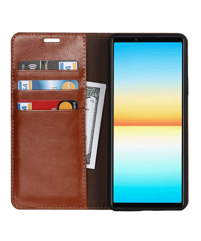 Housse Sony Xperia 10 IV Cuir Porte Cartes Fonction Support