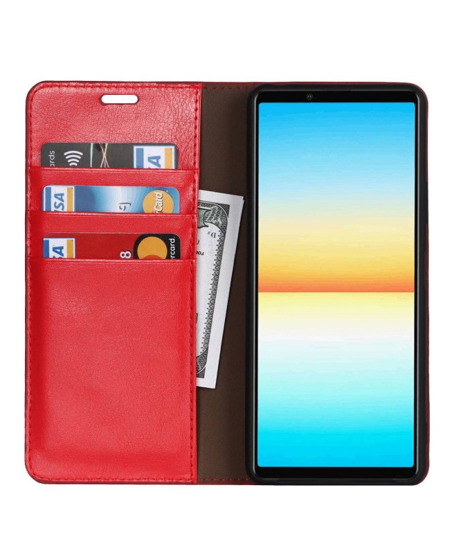 Housse Sony Xperia 10 IV Cuir Porte Cartes Fonction Support