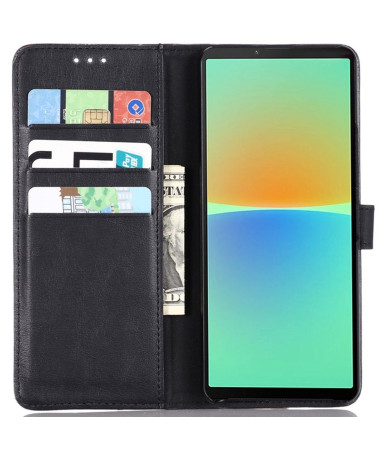 Étui Sony Xperia 10 IV folio simili cuir rétro