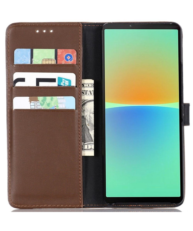 Étui Sony Xperia 10 IV folio simili cuir rétro