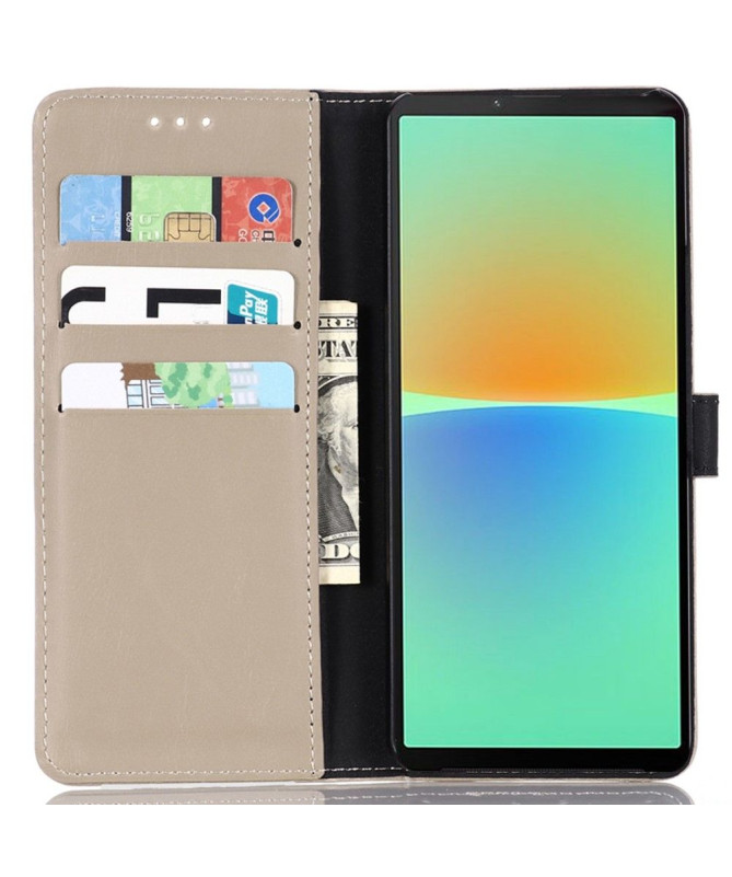 Étui Sony Xperia 10 IV folio simili cuir rétro