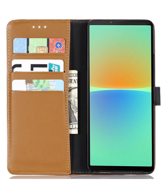 Étui Sony Xperia 10 IV folio simili cuir rétro