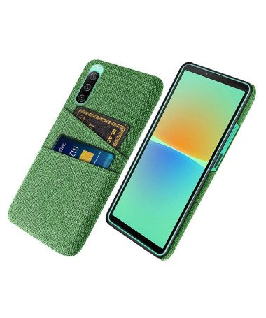 Coque Sony Xperia 10 IV Tissu Porte-Cartes